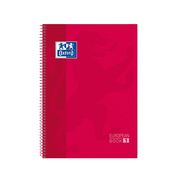 Cuaderno Oxford Espiral A4 Tapa Extradura 80h 90gr Rojo Cuaderno Oxford Espiral A4 Tapa Extradura 80h 90gr Rojo
