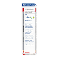 Lápiz NoPermanente Staedtler Lumocolor Omnichrom  Lapiz de color Rojo 12 Unidades