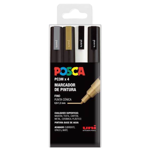 Rotuladores UniBall Posca Estuche 4 marcadores PC3M GSWB 182634673 Rotuladores UniBall Posca Estuche 4 marcadores PC3M GSWB 182634673