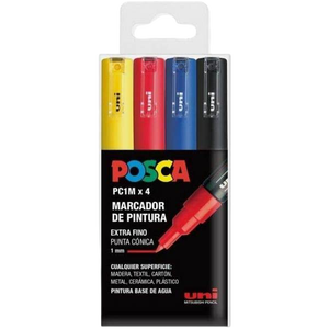Rotuladores UniBall Posca Estuche 4 marcadores PC1M Basic 182634668 Rotuladores UniBall Posca Estuche 4 marcadores PC1M Basic 182634668