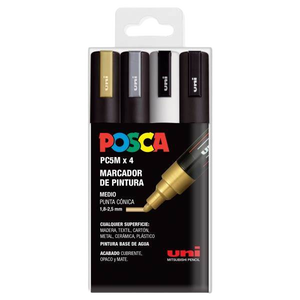 Rotuladores UniBall Posca Estuche 4 marcadores PC5M GSWB 182634683 Rotuladores UniBall Posca Estuche 4 marcadores PC5M GSWB 182634683