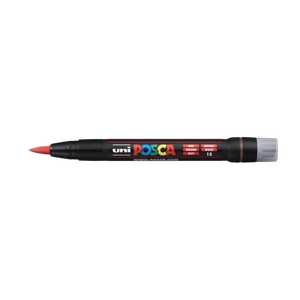 Posca PCF350 Marcador de Pintura  Punta Acrilica Estilo Pincel  Tinta Base al Agua  No Permanente  Resistente a la Luz  Inodoro  Ideal para Carteleria y Decoracion  Color Rojo