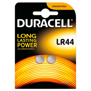 Duracell Pila Botón Alcalina LR44 15V 2 unidades
