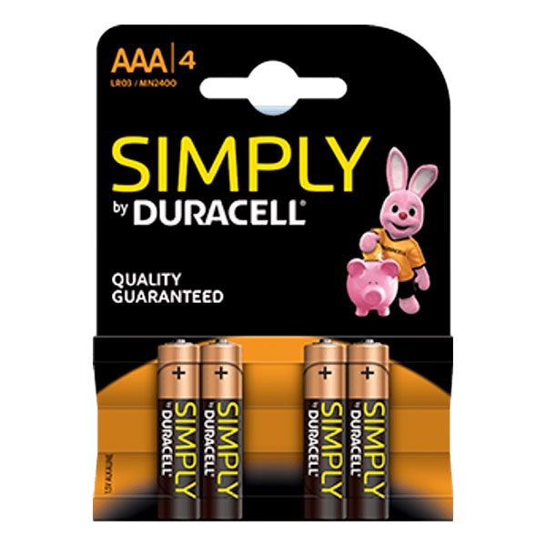 Duracell Pilas Alcalinas Simply AAA LR03 4 unidades Duracell Pilas Alcalinas Simply AAA LR03 4 unidades