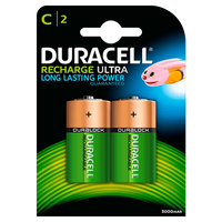 Duracell Pilas Recargables Recharge Ultra C 3000mAh 2 uds