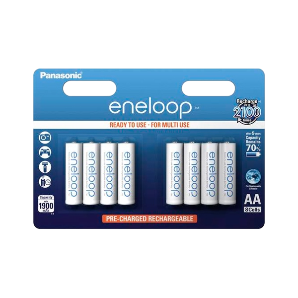 Panasonic Eneloop AA 1900mAh NiMH Pack 8  Pilas recargables Panasonic Eneloop AA 1900mAh NiMH Pack 8  Pilas recargables