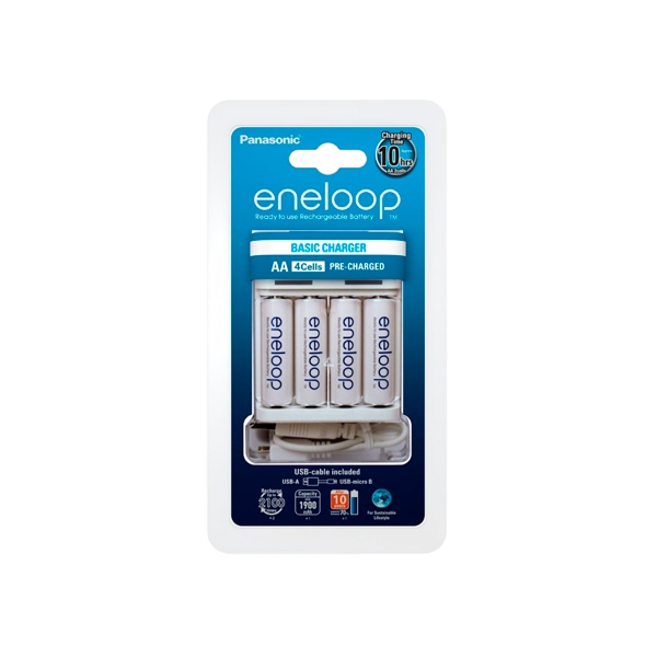 Panasonic Eneloop Cargador USB 4 pilas AA 1900mAh Panasonic Eneloop Cargador USB 4 pilas AA 1900mAh