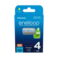 Panasonic Eneloop AA Pack de 4 pilas 2000mAh Pilas Recargables NIMH Panasonic Eneloop AA Pack de 4 pilas 2000mAh Pilas Recargables NIMH