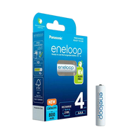 Panasonic Eneloop AAA  Pack de 4 pilas 800mAh  Pilas Recargables NIMH