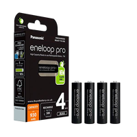 Panasonic Eneloop Pro AAA  Pack de 4 pilas 930mAh  Pilas Recargables NIMH