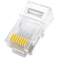 Conector RJ45 CAT6 CAT5E CAT5 tipo 8p8c UTP con orificio pasa cables