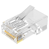 Conector RJ45 CAT6 CAT5E CAT5 tipo 8p8c UTP con orificio pasa cables