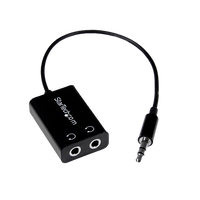 StarTechcom Black Slim Mini Jack Headphone Splitter  Cable