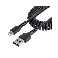 StarTech.com Cable 50cm USB a Lightning Rizado MFi Negro Carga de iPhone