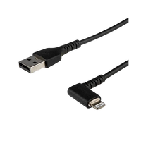 StarTechcom Cable USBA a Lightning Acodado de 2 m  Color Negro