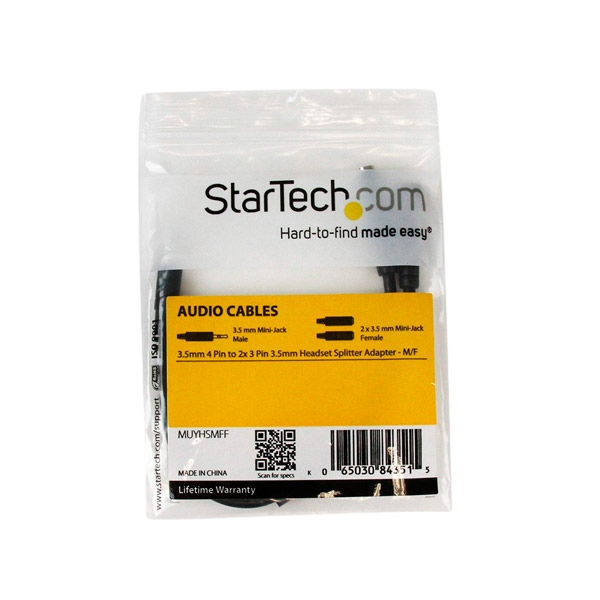 StarTechcom Divisor 1 jack de 35 a 2 jack 35  Adaptador StarTechcom Divisor 1 jack de 35 a 2 jack 35  Adaptador