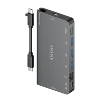 Aisens ASUC8P015GR Dock 8 en 1 USBC a HDMI RJ45 3x USBA USBC SD Micro SD Gris 10cm Docking Station Aisens ASUC8P015GR Dock 8 en 1 USBC a HDMI RJ45 3x USBA USBC SD Micro SD Gris 10cm Docking Station