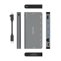 Aisens ASUC8P015GR Dock 8 en 1 USBC a HDMI RJ45 3x USBA USBC SD Micro SD Gris 10cm Docking Station Aisens ASUC8P015GR Dock 8 en 1 USBC a HDMI RJ45 3x USBA USBC SD Micro SD Gris 10cm Docking Station