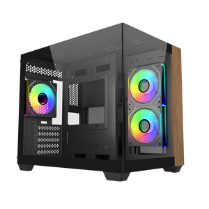 Cooler Master Elite 481 Wood ARGB  Caja mATX Negra