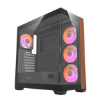 Darkflash DS900W ARGB | Caja ATX Black Wood Full Tower Cristal Templado USB-C