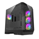 Darkflash DY570 ARGB | Caja ATX Black Full Tower Cristal Curvo Doble Cámara