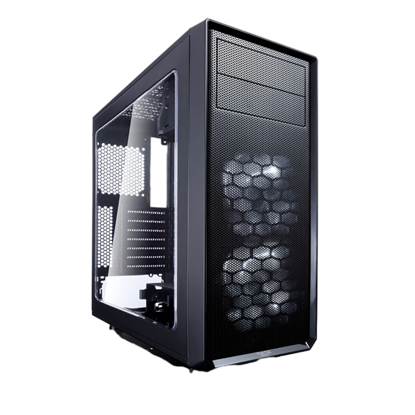 Fractal Focus G negra con ventana  Caja Fractal Focus G negra con ventana  Caja