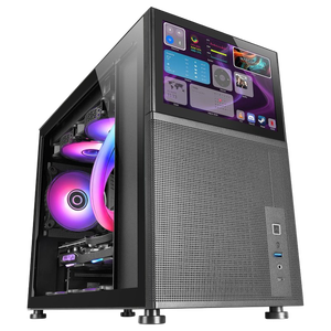 Mars Gaming MCLCD Black  Caja Micro ATX Mini Tower Pantalla LCD IPS 8 Cristal Templado USBC