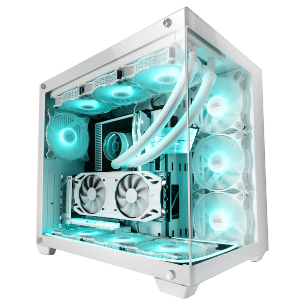 Mars Gaming MCV4 Blanco Torre Gaming XXL EATX Ventana Cristal Templado Diseño Sin Marco Doble Cámara Modular Mars Gaming MCV4 Blanco Torre Gaming XXL EATX Ventana Cristal Templado Diseño Sin Marco Doble Cámara Modular