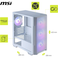 MSI MAG Forge M100R ARGB  Caja Micro ATX Cristal Templado Blanca