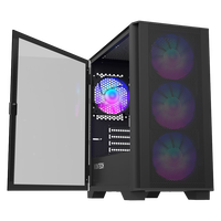 Montech AIR 100 ARGB  Caja Negra MATX Cristal Templado