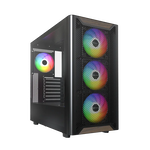 Montech XR Wood ARGB | Caja ATX Cristal Templado Negra