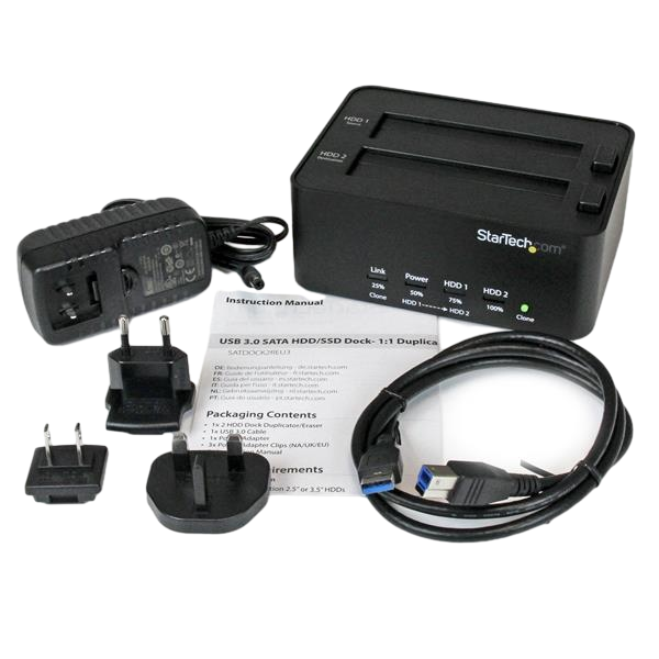 StarTechcom USB 30 2 bahía  25 35 Clona HDD  Dock StarTechcom USB 30 2 bahía  25 35 Clona HDD  Dock