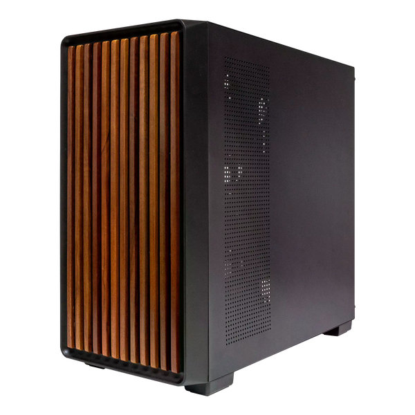 Unykach Revelat Madeira Black Caja ATX Lateral de Vidrio Templado y Frontal con Listones de Madera Natura USBC y Audio HD Soporta Refrigeracion Liquida Unykach Revelat Madeira Black Caja ATX Lateral de Vidrio Templado y Frontal con Listones de Madera Natura USBC y Audio HD Soporta Refrigeracion Liquida