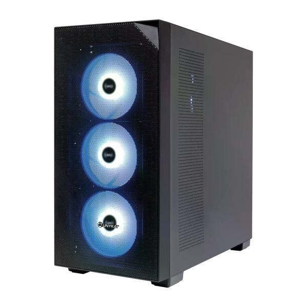 Unykach Revelat Mesh Black Caja ATX Caja ATX Frontal Mesh y Lateral de Vidrio Templado USBC y Audio HD Soporta Refrigeracion Liquida Unykach Revelat Mesh Black Caja ATX Caja ATX Frontal Mesh y Lateral de Vidrio Templado USBC y Audio HD Soporta Refrigeracion Liquida
