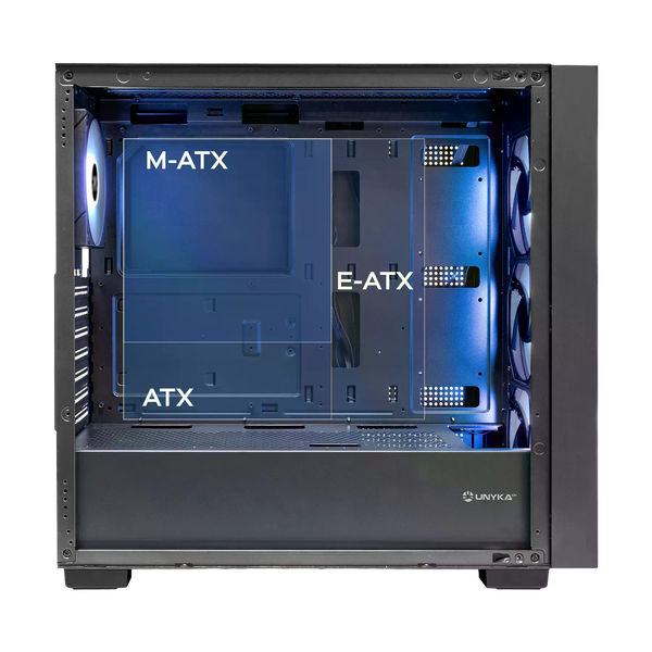 Unykach Revelat Mesh Black Caja ATX Caja ATX Frontal Mesh y Lateral de Vidrio Templado USBC y Audio HD Soporta Refrigeracion Liquida Unykach Revelat Mesh Black Caja ATX Caja ATX Frontal Mesh y Lateral de Vidrio Templado USBC y Audio HD Soporta Refrigeracion Liquida