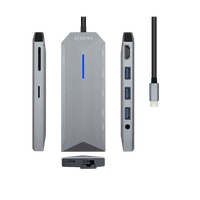 Aisens ASUC9P001GR HDMI 3x USB RJ45 Audio Lector Tarjetas USBC MicroSD USB Dock Aisens ASUC9P001GR HDMI 3x USB RJ45 Audio Lector Tarjetas USBC MicroSD USB Dock