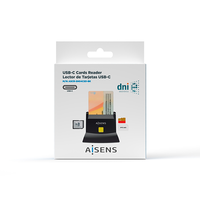 Aisens ASCRSN02SDBK  Lector de DNI  MicroSD  Tarjeta de Sim  USB20  Lector USB