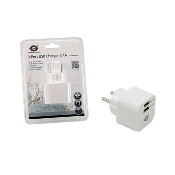 Conceptronic CUSBPWR34A Cargador 5V 2XUSB   Adaptador Conceptronic CUSBPWR34A Cargador 5V 2XUSB   Adaptador
