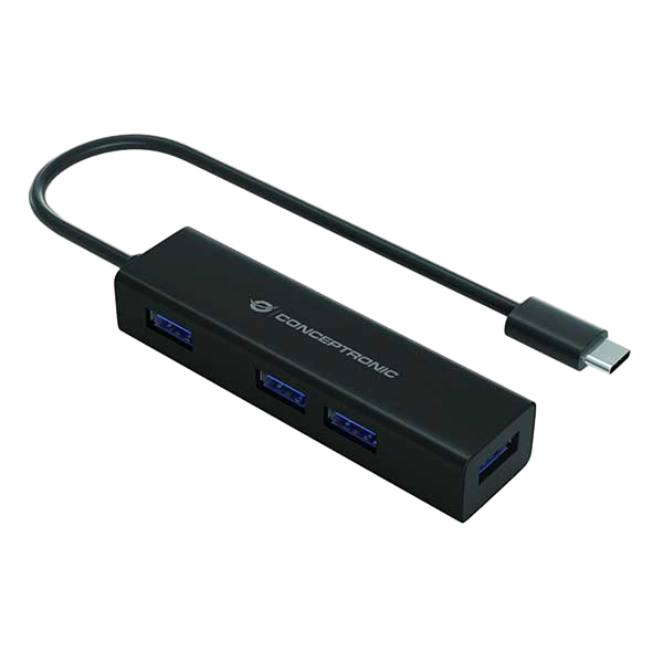 Conceptronic HUB 4 Puertos USBC USB 30  Adaptador Conceptronic HUB 4 Puertos USBC USB 30  Adaptador