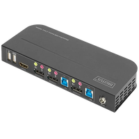 Digitus DS12850 Switch Conmutador KVM de 2 puertos con Entradas DisplayPort y Salida DisplayPortHDMI 2 Pantallas 4K 60Hz USB Audio Digitus DS12850 Switch Conmutador KVM de 2 puertos con Entradas DisplayPort y Salida DisplayPortHDMI 2 Pantallas 4K 60Hz USB Audio