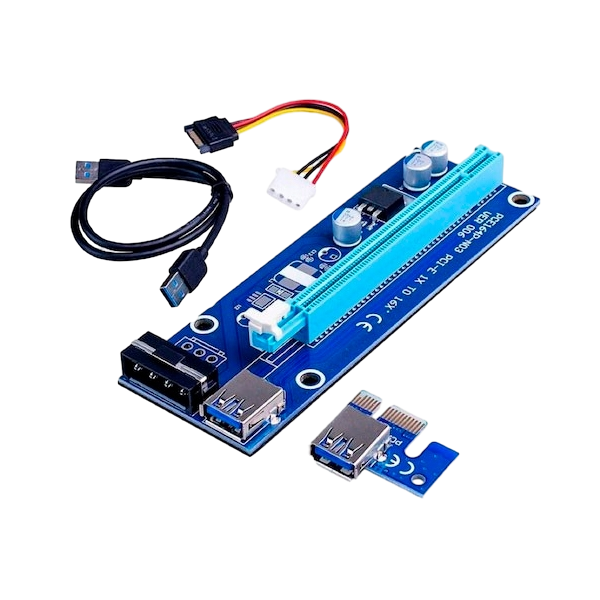 Riser Card RS006 PCIe 1x16 USB31 Molex Adaptador PCIE Riser Card RS006 PCIe 1x16 USB31 Molex Adaptador PCIE