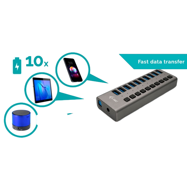 ITec USB 30 10 puertos 48W Hub USB ITec USB 30 10 puertos 48W Hub USB