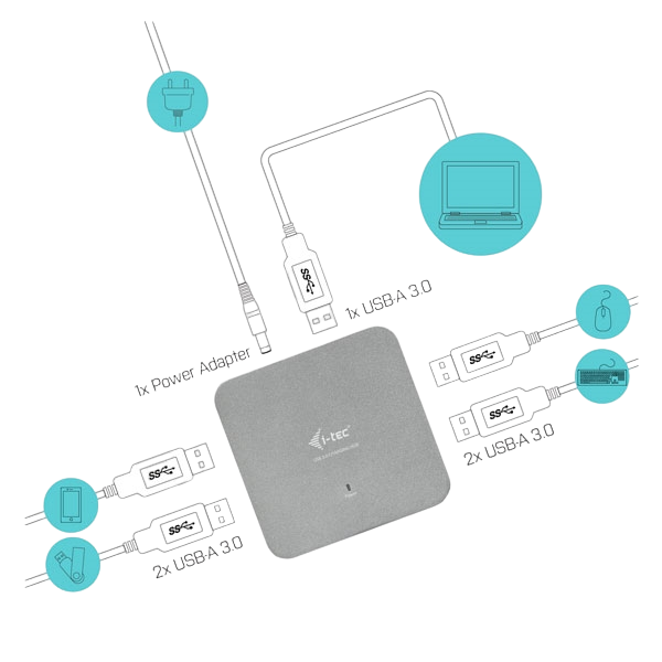 ITec USB 30 Metal Charging HUB 4 Puertos  Hub USB ITec USB 30 Metal Charging HUB 4 Puertos  Hub USB