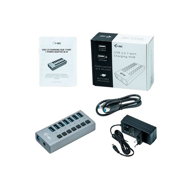 ITec USB 30 7 puertos 36 W  Hub USB ITec USB 30 7 puertos 36 W  Hub USB