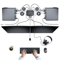 StarTechcom Switch Conmutador KVM de 2 Puertos para 2 Monitores DisplayPort 4K 60Hz Cables USBA DP Audio de 15 m Integrados  Alimentado por el Bus