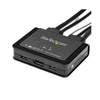 StarTechcom Switch KVM de 2 Puertos DisplayPort 4K Cables Incorporados