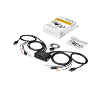 StarTechcom Switch KVM de 2 Puertos DisplayPort 4K Cables Incorporados