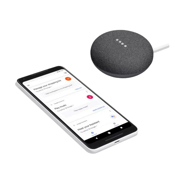 Google Home Mini Altavoz inteligente Negro  Asistente Google Home Mini Altavoz inteligente Negro  Asistente