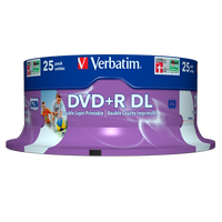 Verbatim DVDR Doble Capa 8x Bobina w25u 85GB DVD Verbatim DVDR Doble Capa 8x Bobina w25u 85GB DVD