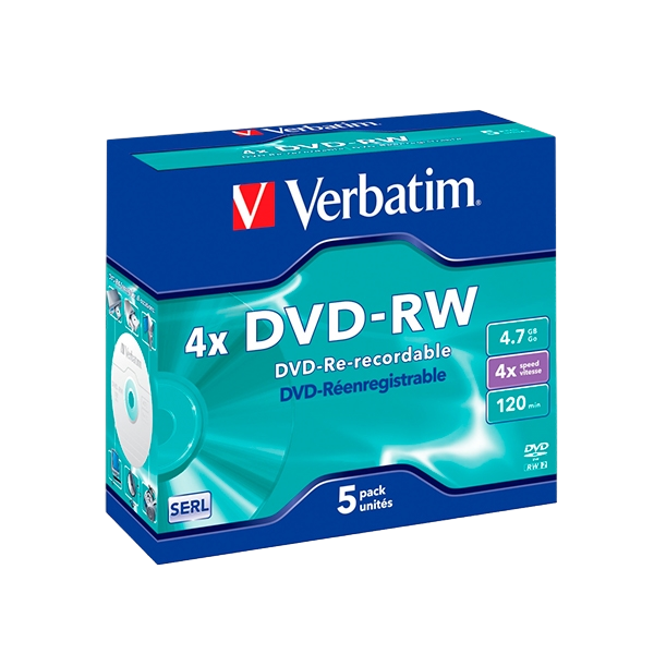 Verbatim DVDRW 4x Pack 5u 47GB DVD Verbatim DVDRW 4x Pack 5u 47GB DVD